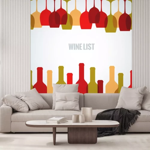 Sticker wijn glazen fles kunst achtergrond