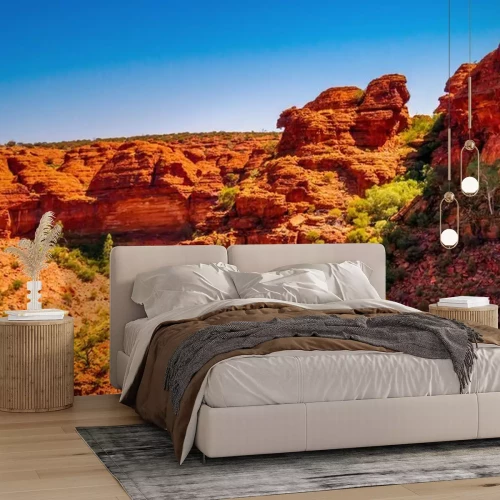 Fotobehang Oranje woestijnrotsen