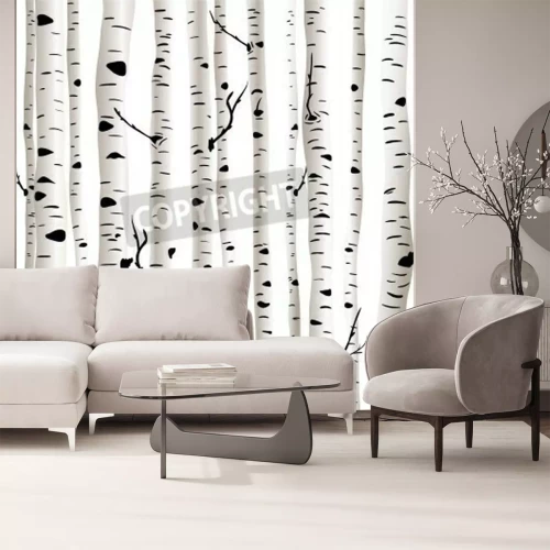 Fotobehang 3D grafische berken