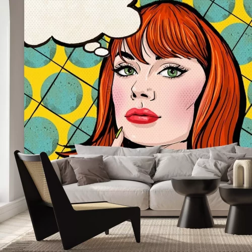 Fotobehang Meisje in een stripboekillustratie