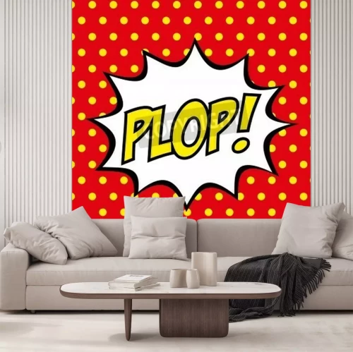 Fotobehang Illustratie met een achtergrond van stippen