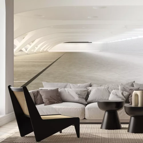 Fotobehang Moderne lege witte tunnel