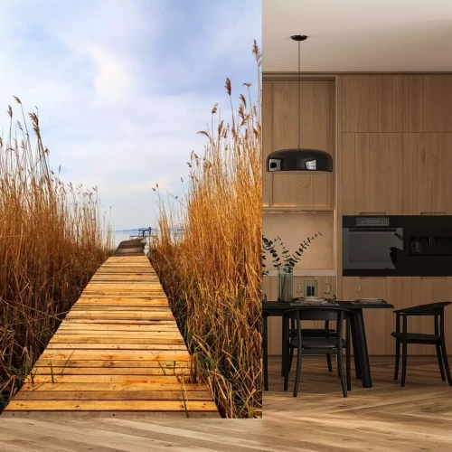 Fotobehang Voetgangersbrug over zandduinen