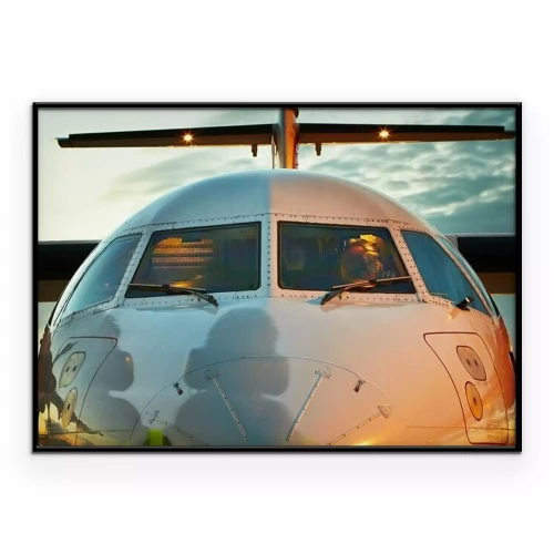 Poster Vooraanzicht van de cockpit van het vliegtuig