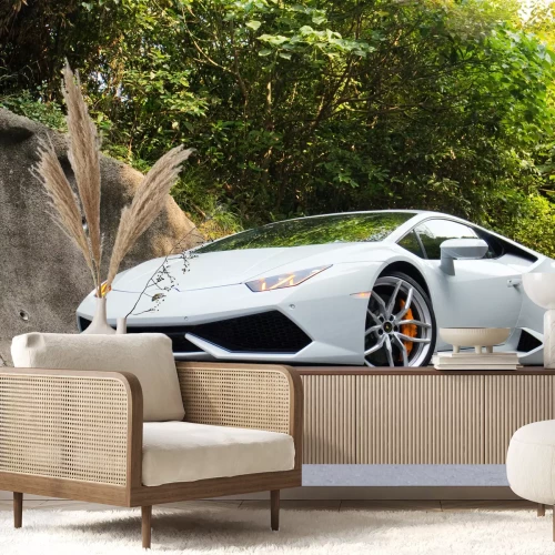 Fotobehang Hong Kong, China 8 oktober 2014: Lamborghini LP610-4 Huracan 2014 Test Drive op 8 oktober 2014 in Hong Kong.