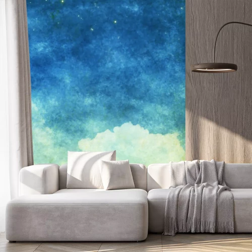 Fotobehang Gele en blauwe lucht