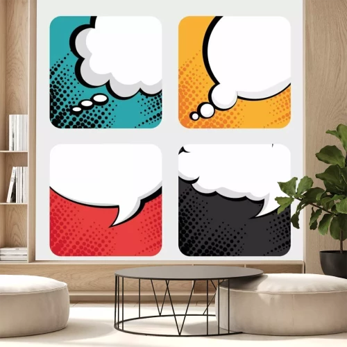 Sticker Stripverhalen in pop-artstijl