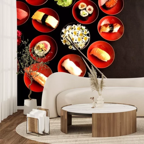 Sticker Sushi with chrysanthemums