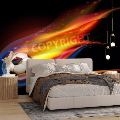 Fotobehang Vlammen rond de bal