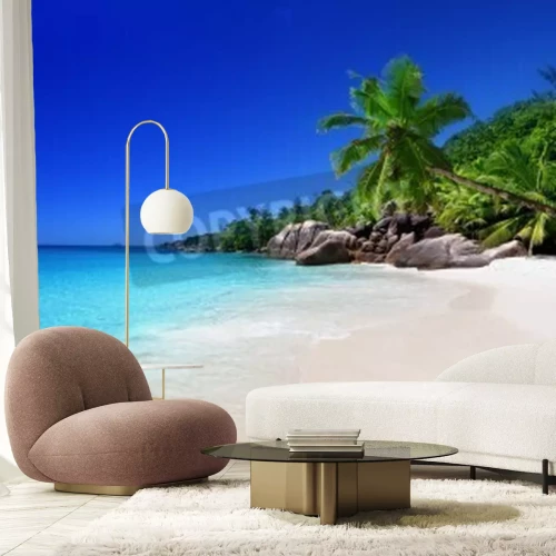 Fotobehang Tropische regen met blauwe lucht