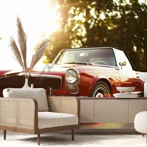 Fotobehang Retro auto op straat