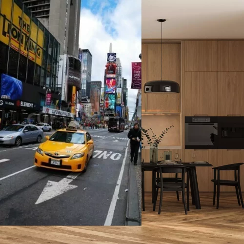 Fotobehang Gele taxi op Times Square