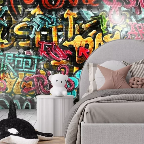 Fotobehang Graffiti op de muur