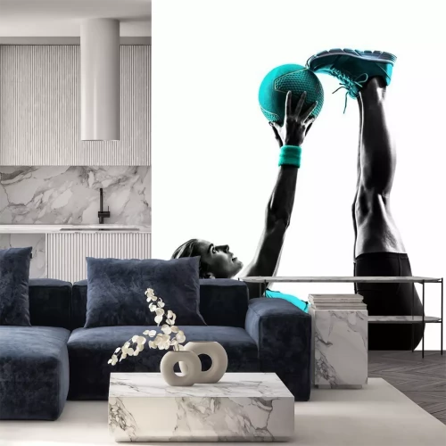 Fotobehang Fitnesstraining met de bal