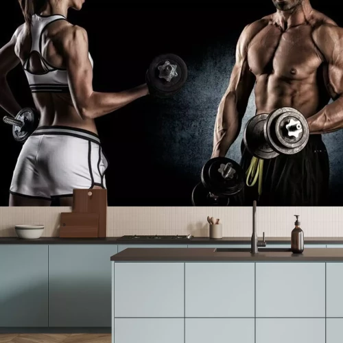 Fotobehang Fitness 3D spieren