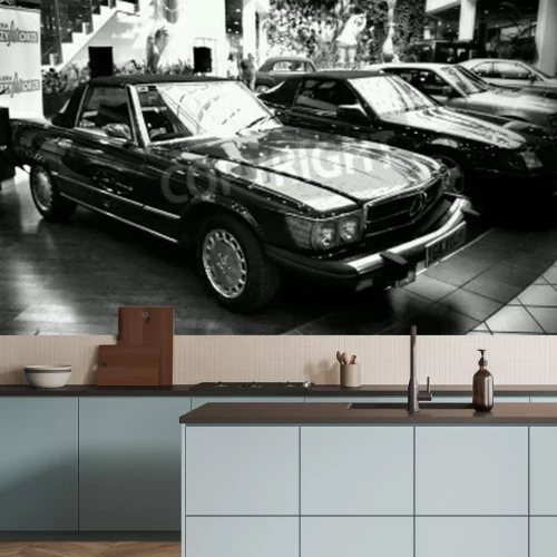Fotobehang Vintage car. Exhibition of vintage cars from the stables of Mercedes.