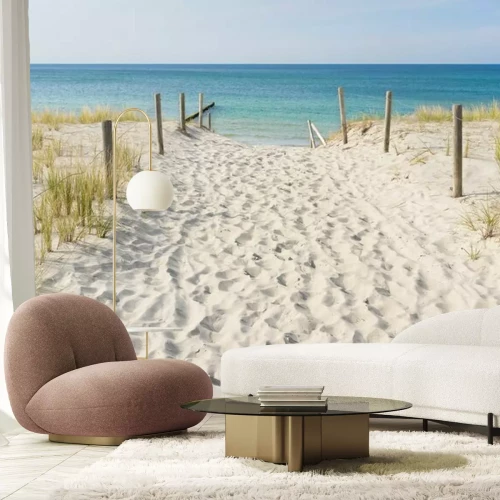 Fotobehang Zanderige toegang tot een strand