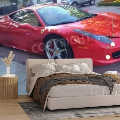 Fotobehang Prachtige rode Ferrari