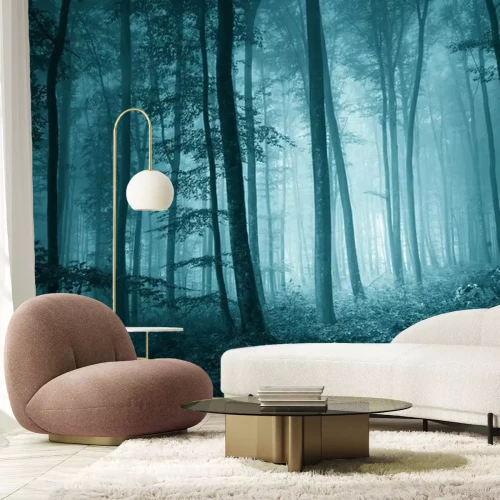 Fotobehang Donker bos bij schemering