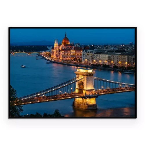 Poster Nachtzicht op Boedapest