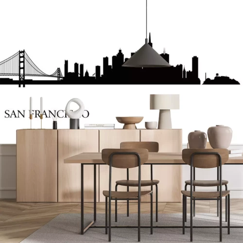 Sticker San Francisco skyline silhouet achtergrond