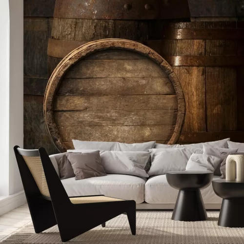 Fotobehang Houten vat