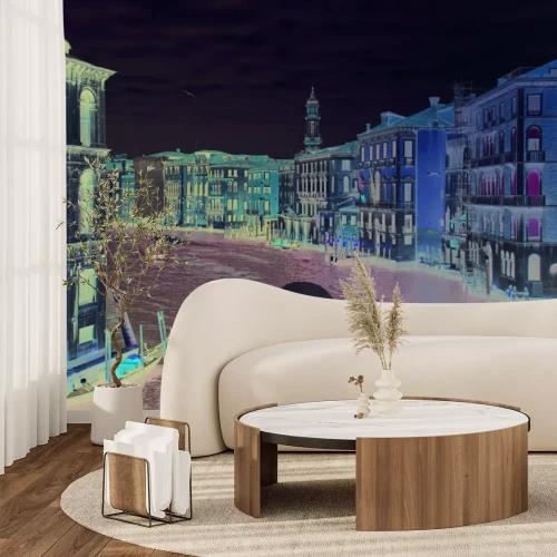 Fotobehang Schilderachtig panorama van het Canal Grande in het hart van Venetië