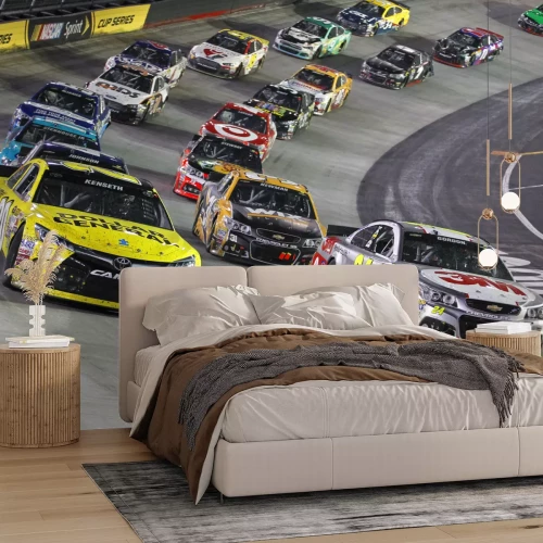 Fotobehang Bristol, TN - 19 april 2015: De NASCAR Sprint Cup Series teams nemen om het spoor voor de stad 500 Eten bij Bristol Motor Speedway in Bristol, TN.