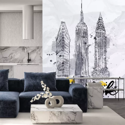 Sticker Watercolor New York buildings