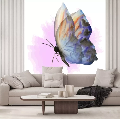 Sticker Grafische illustratie met een vlinder