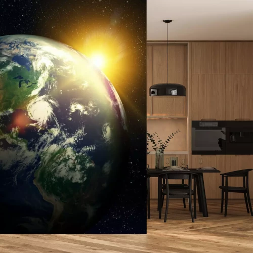 Fotobehang Zonsopgang in de ruimte