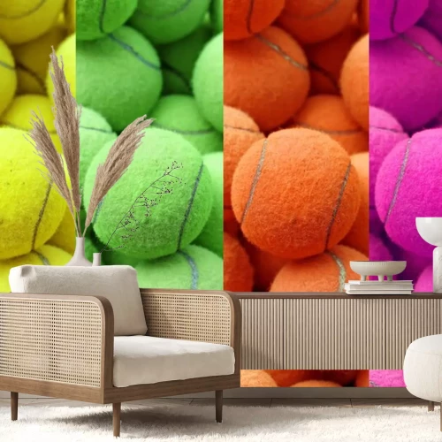 Sticker exotische kleur tennisbal