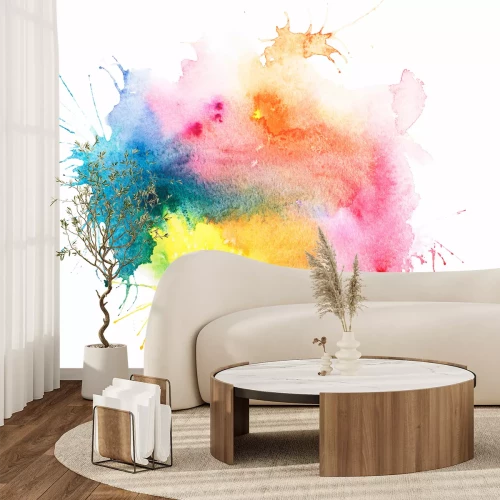 Fotobehang Gekleurde vlekken met waterverf