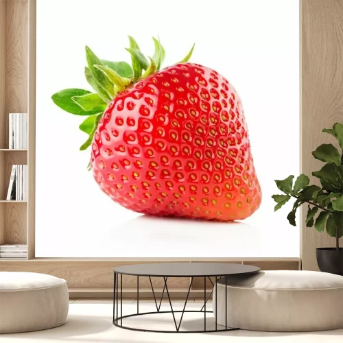 Sticker Aardbei geïsoleerd op de witte achtergrond