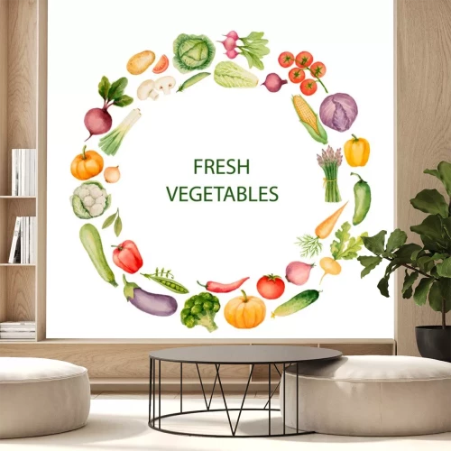 Sticker Set van aquarel groenten.