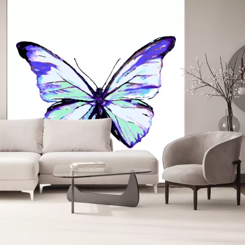 Sticker Delicate blauwe vlinder