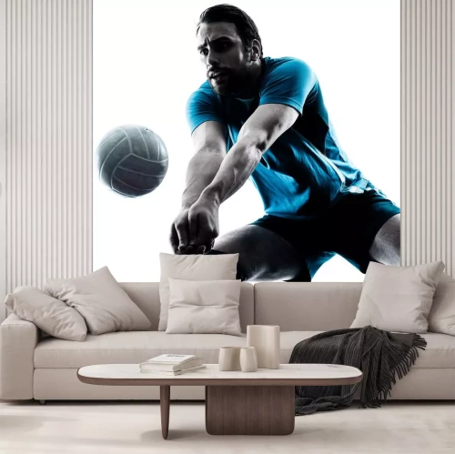 Sticker een volleybal silhouette