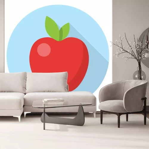 Sticker Rode appel eenvoudige afbeelding