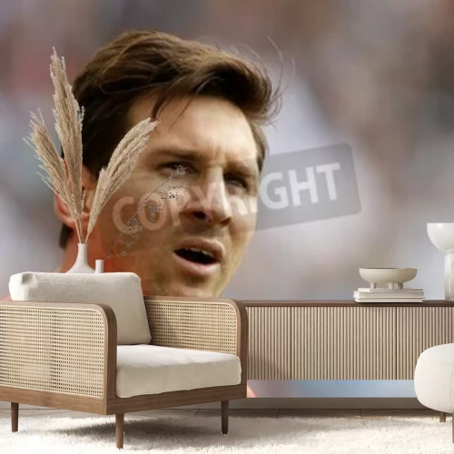 Fotobehang Leo Messi tijdens een wedstrijd in Barcelona