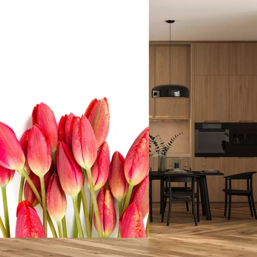 Sticker Hoofdjes van rode tulpen