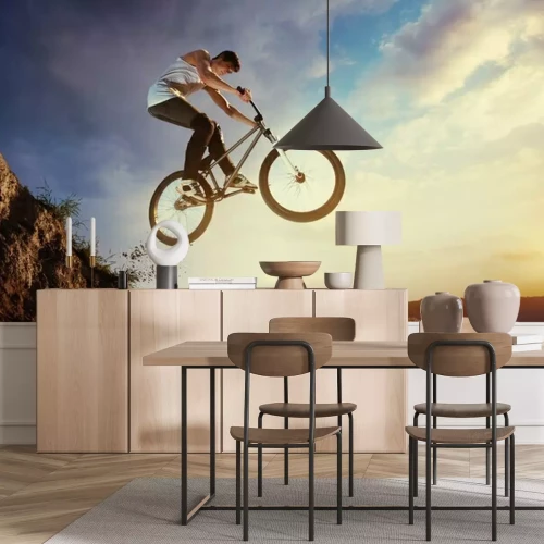 Fotobehang BMX-fiets in de lucht