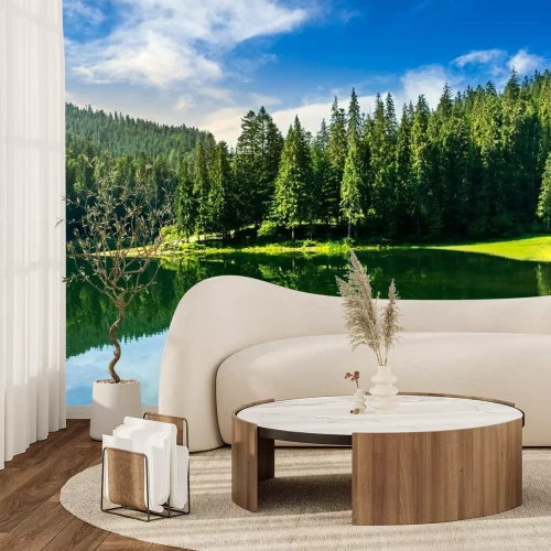 Fotobehang Bergpanorama bij zonsopgang