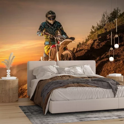 Fotobehang Enduro fiets rider