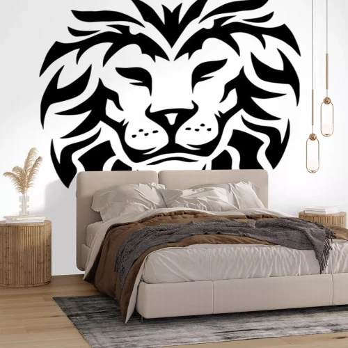 Sticker Leeuwen leeuwenkop afbeelding met onregelmatige lijnen