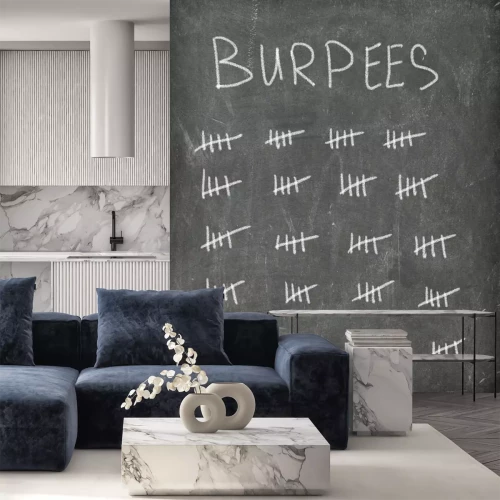 Sticker Krijtbord Burpees Workout (Hashmarks)