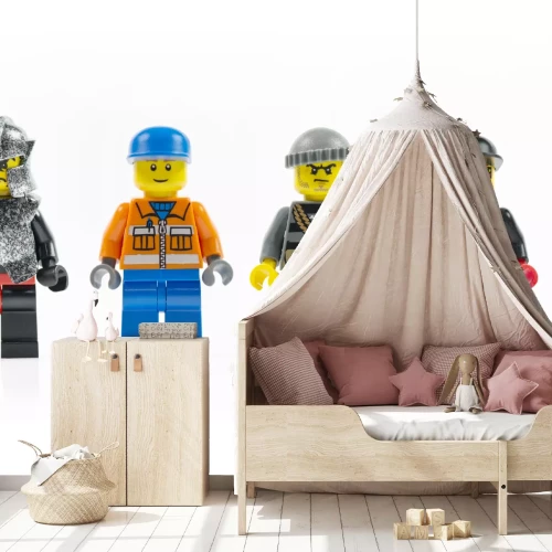 Sticker Vijf LEGO figuren gemaakt van stenen