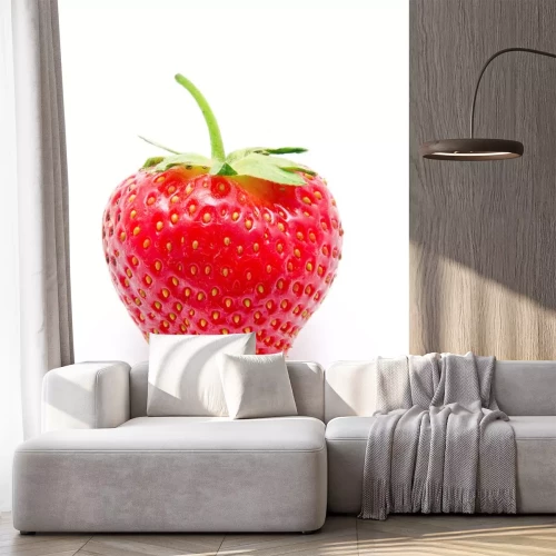 Sticker Geïsoleerd Perfect rode rijpe aardbeien