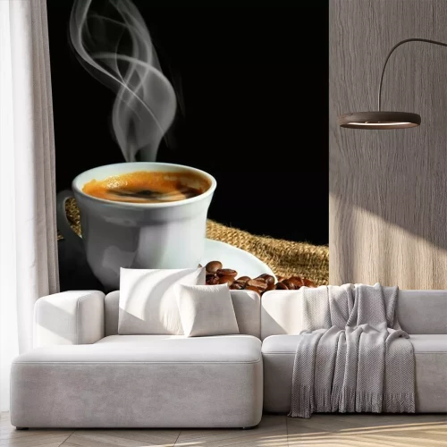 Fotobehang Aromatische koffie in een kopje