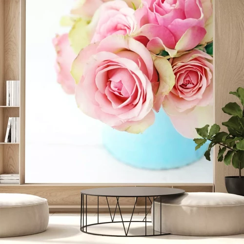 Sticker bloemen in een vaas