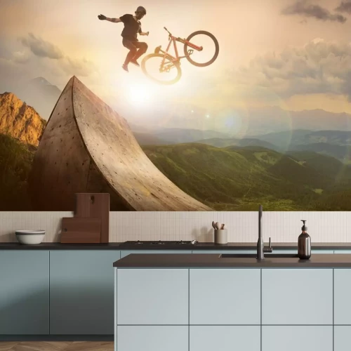 Fotobehang BMX-fiets in een skatepark
